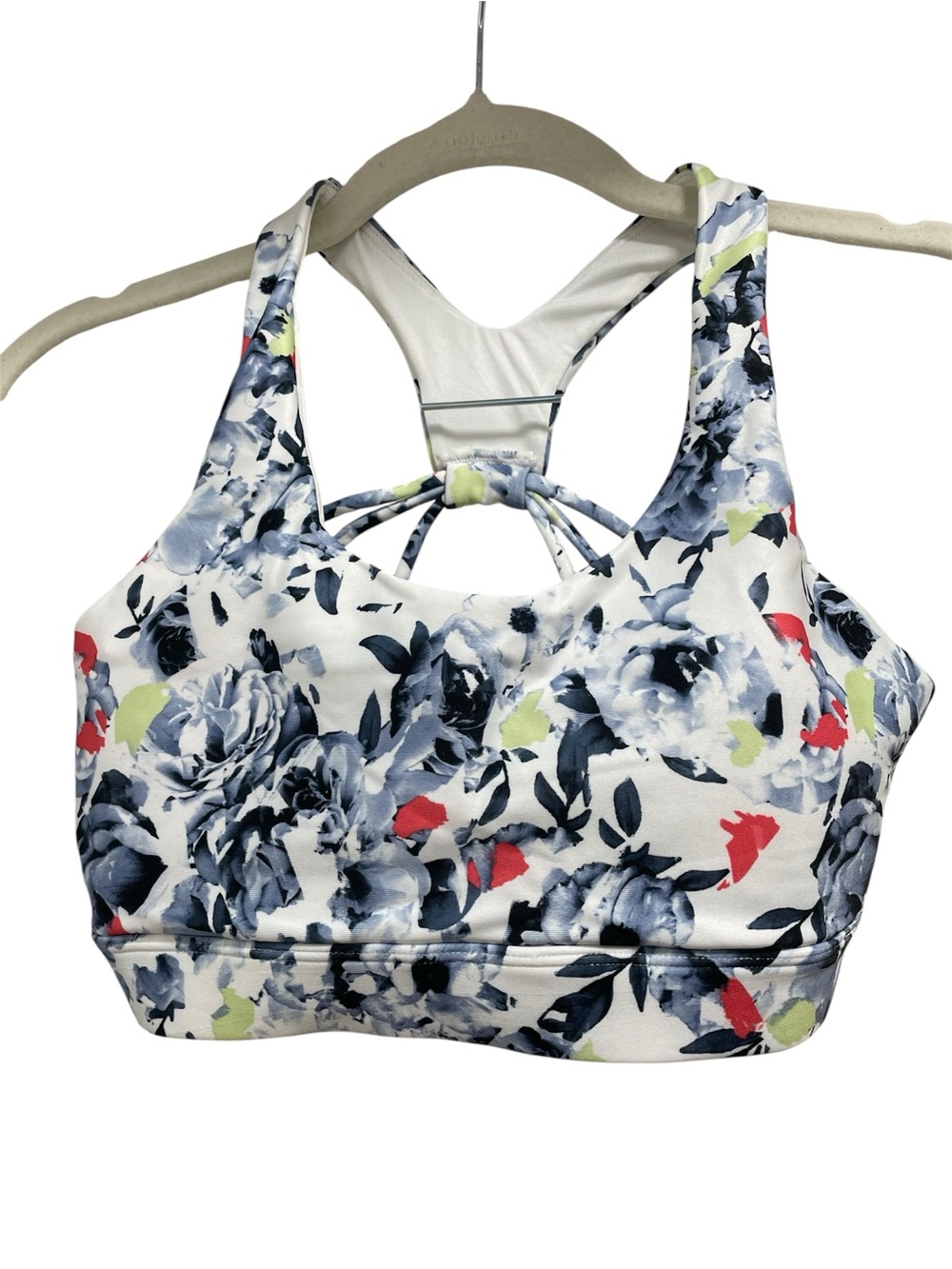 Marika Butterfly Chopped Brush Floral Racerback Sports Bra NWT